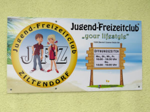 Schild der Jugend-Freizeitclub Ziltendorf